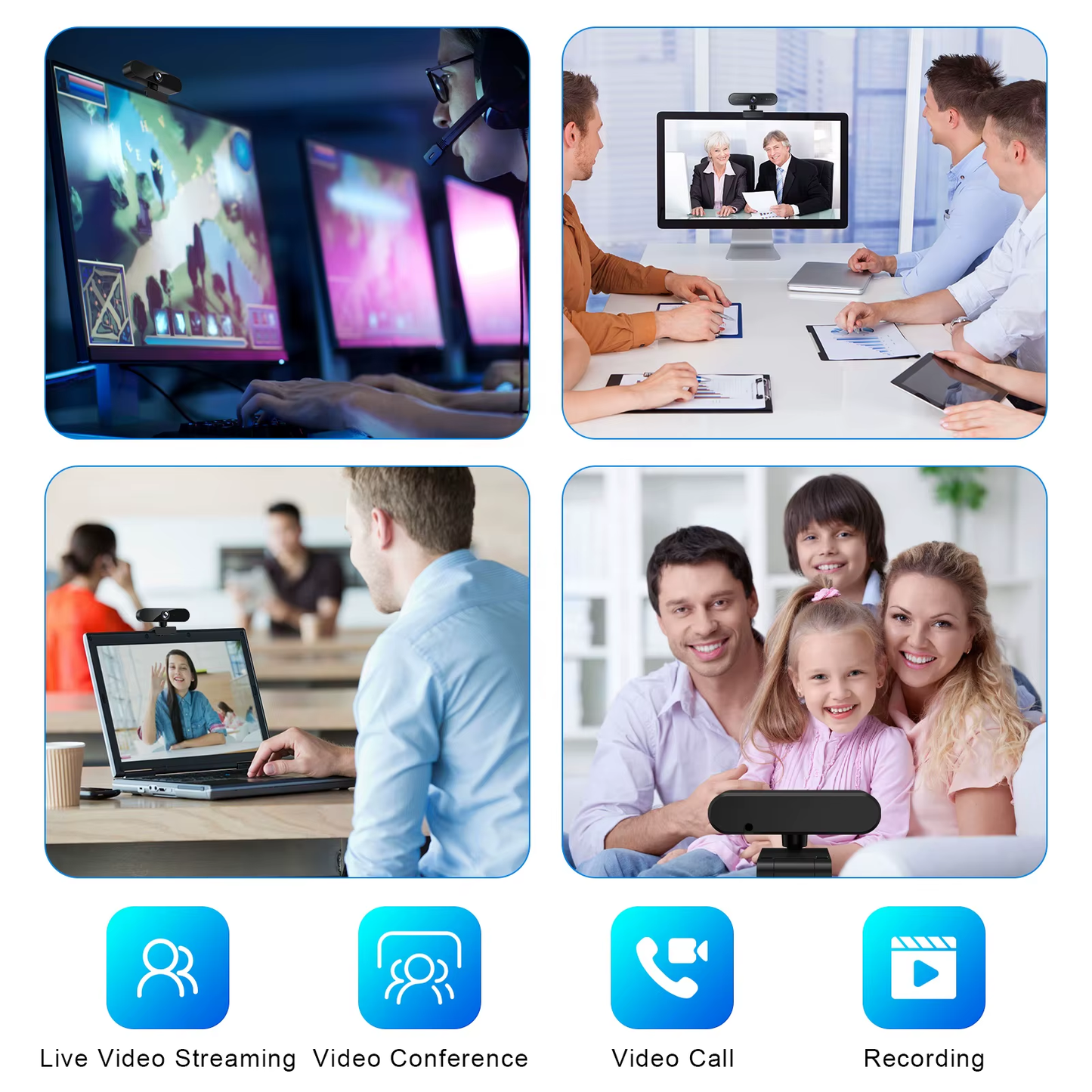 1080p HD USB Webcam with Built-in Microphone – Perfect for Video Conferencing & Streaming