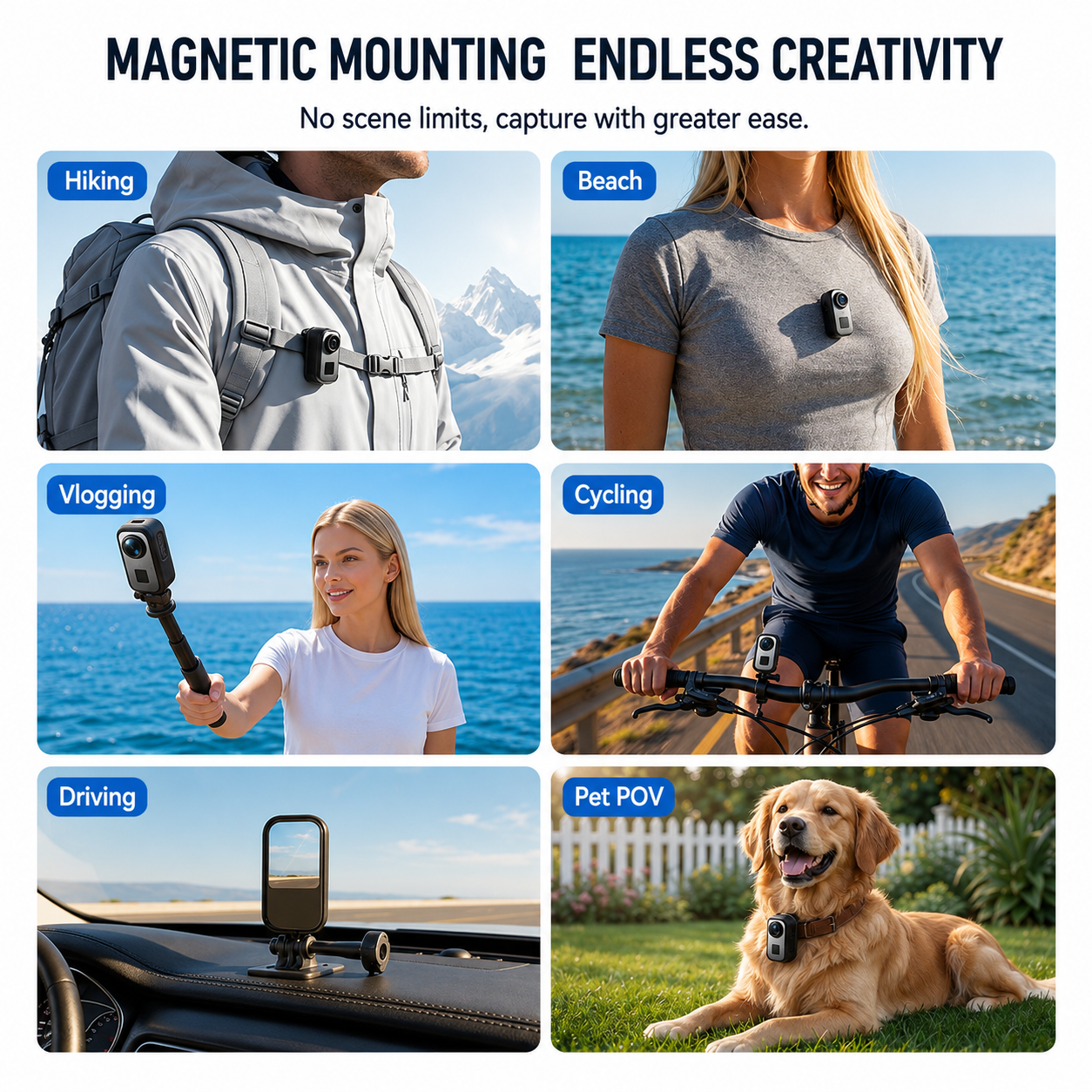 2026 NEW Mini Sport Camera & Helmet Cam - Ultra-Lightweight Thumb Action Camera