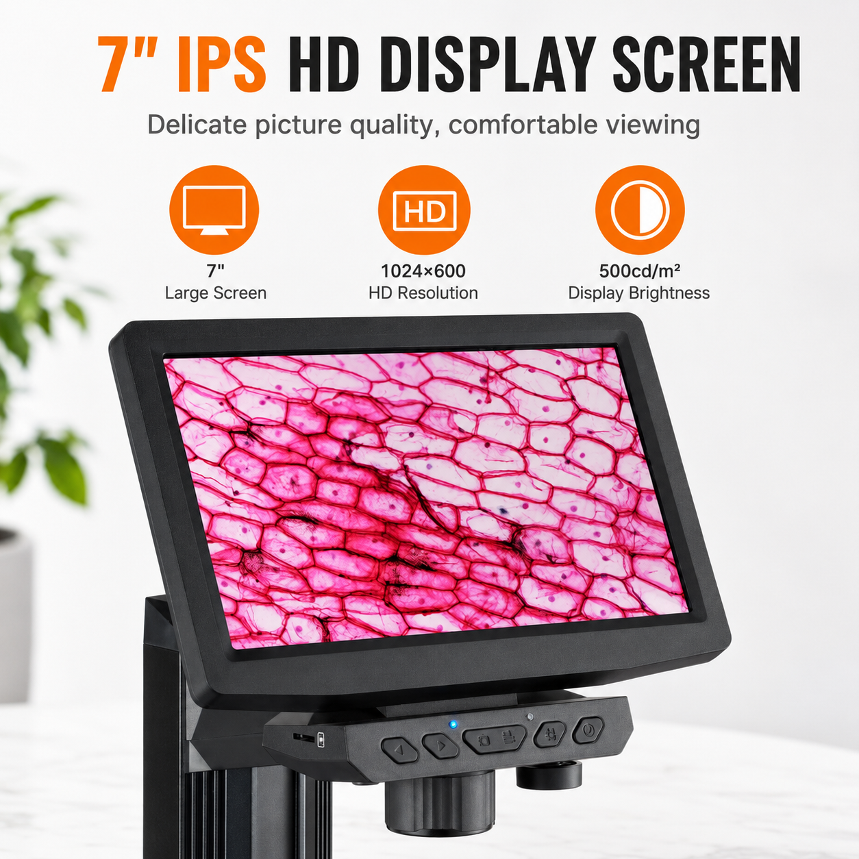 7" IPS HDMI Digital Microscope for Adults, Soldering Electron Microscope 1200X with IPS Screen