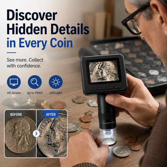 2026 Handheld Digital Microscope with 2" LCD Screen | 1080P