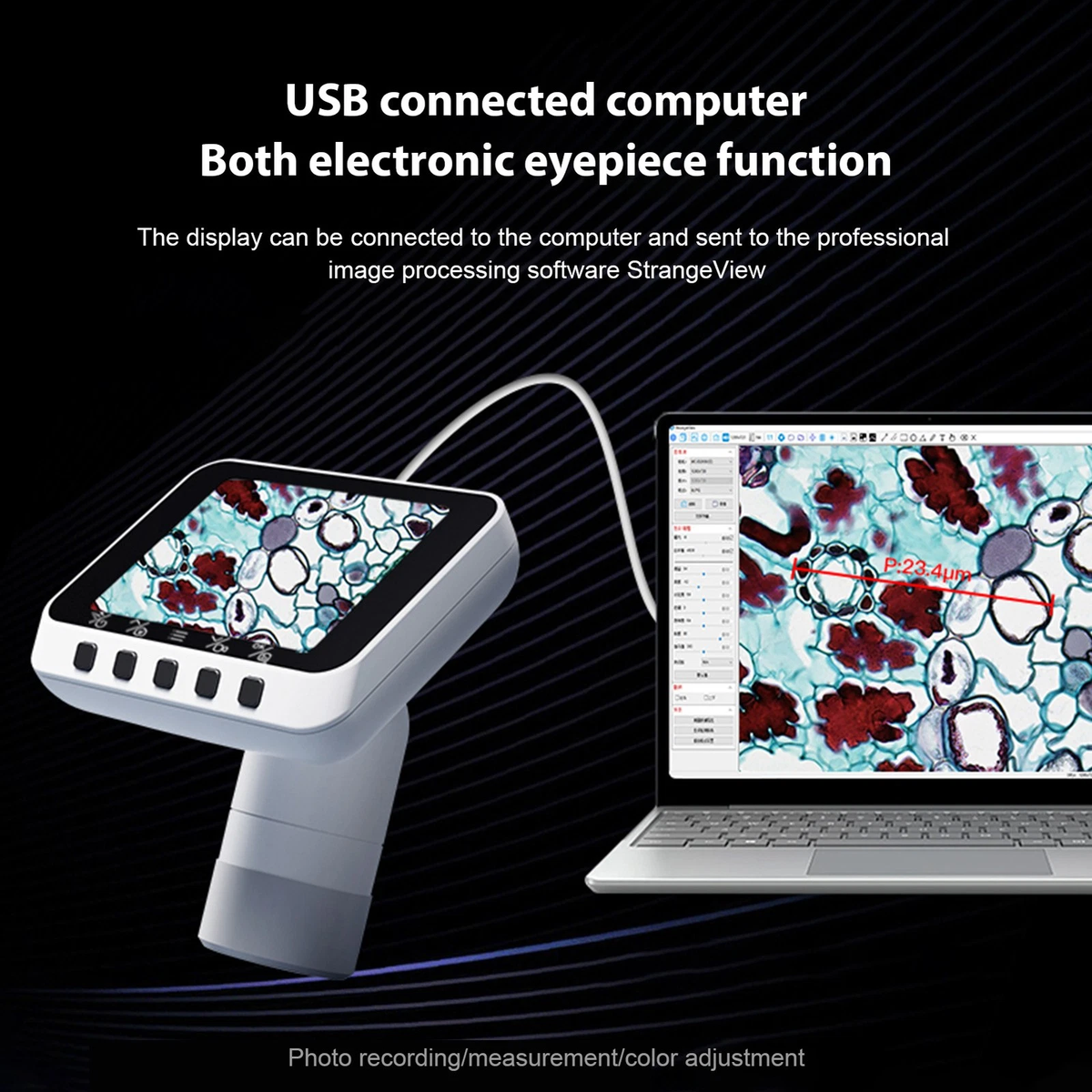 2.8″ Wi-Fi Electronic Eyepiece Camera for Microscopes & Telescopes