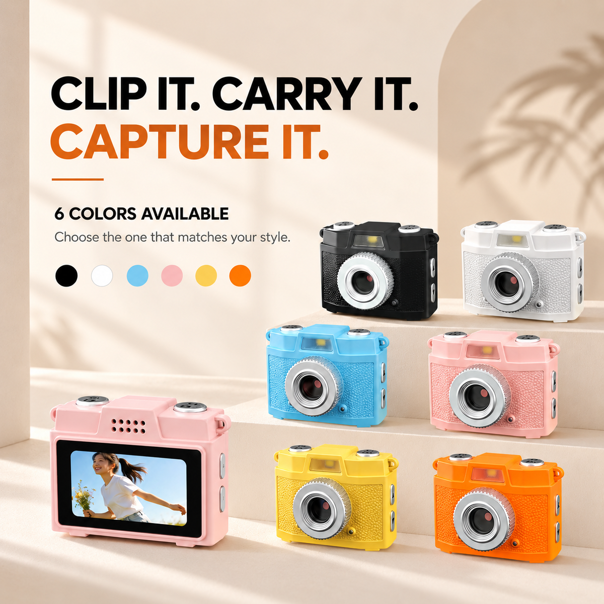 M205 Mini Keychain Digital Camera with 1.47" IPS Screen