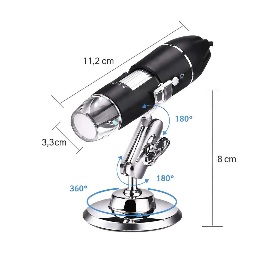 1600X 3-in-1 USB Digital Microscope for PCB Repair & Coin Inspection (ST-301-O.3MP)