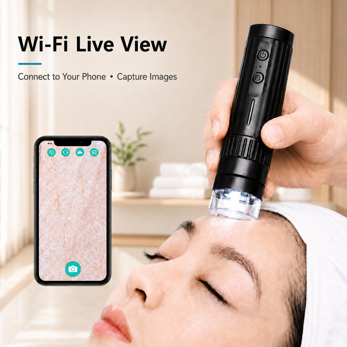 1080P WiFi Scalp & Skin Microscope for Beauty Consultation
