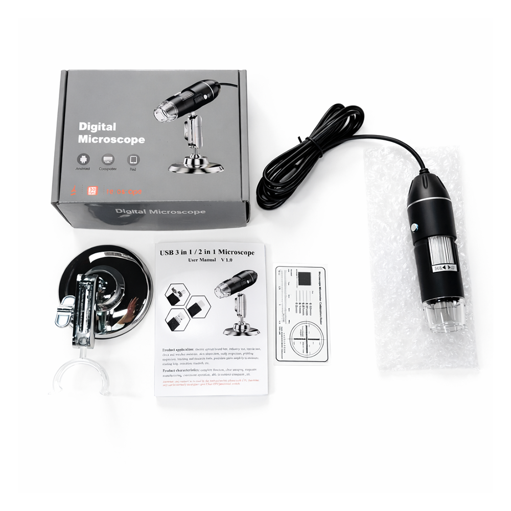 1600X 3-in-1 USB Digital Microscope for PCB Repair & Coin Inspection (ST-301-O.3MP)