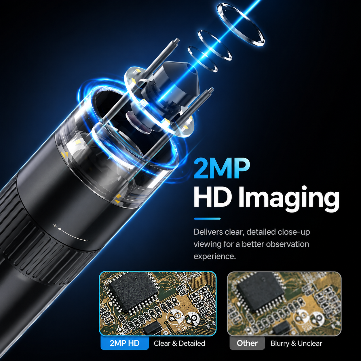 FHD WiFi Digital Microscope Handheld Inspection Camera for PCB & Electronics