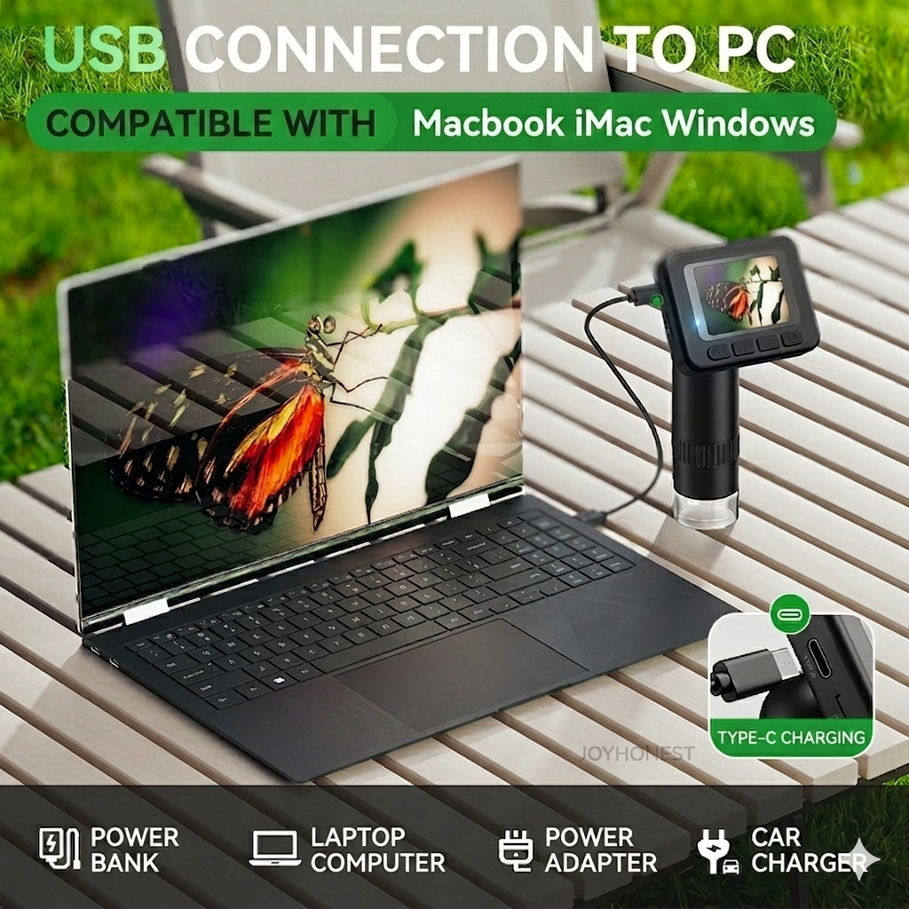 2026 Handheld Digital Microscope with 2" LCD Screen | 1080P