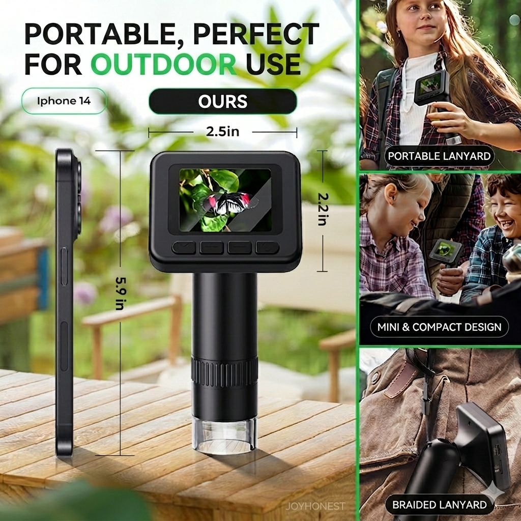 2026 Handheld Digital Microscope with 2" LCD Screen | 1080P